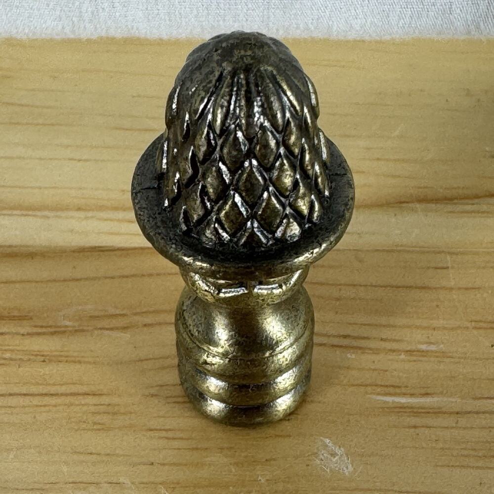 Vintage Lamp Shade Finial Acorn Pine Cone Cast Antique Brass